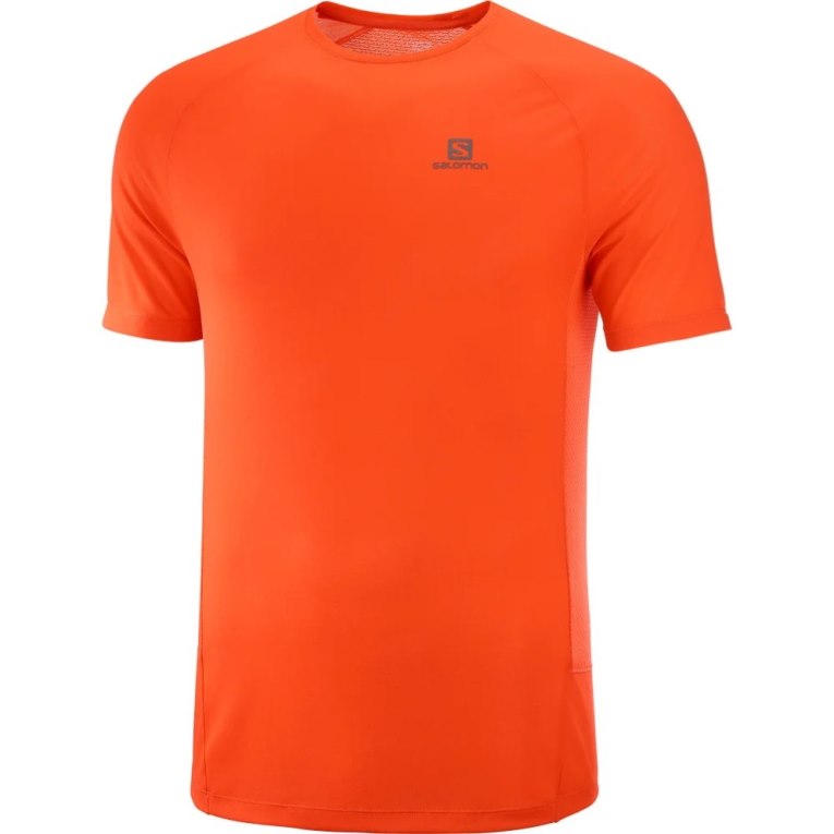 Orange Salomon Cross Rebel Short Sleeve Men's T-Shirts | PH 25481Q